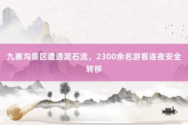 九寨沟景区遭遇泥石流，2300余名游客连夜安全转移
