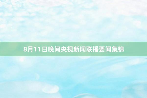 8月11日晚间央视新闻联播要闻集锦