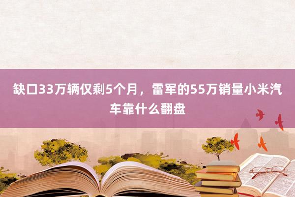 缺口33万辆仅剩5个月，雷军的55万销量小米汽车靠什么翻盘