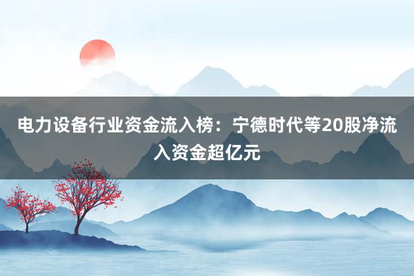 电力设备行业资金流入榜：宁德时代等20股净流入资金超亿元