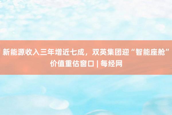新能源收入三年增近七成，双英集团迎“智能座舱”价值重估窗口 | 每经网