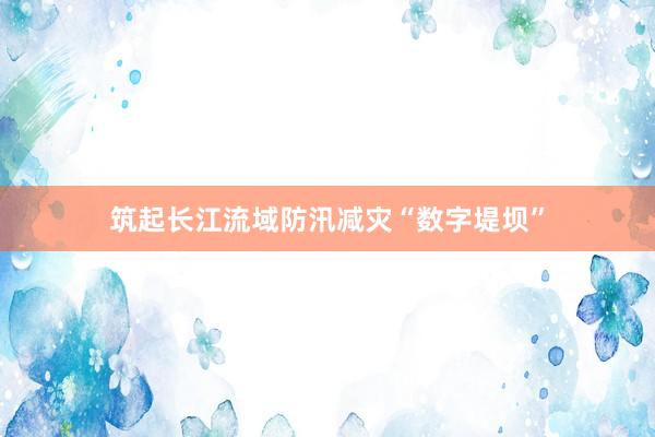 筑起长江流域防汛减灾“数字堤坝”