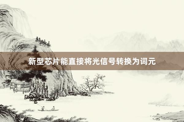新型芯片能直接将光信号转换为词元