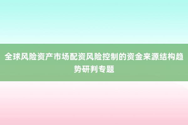 全球风险资产市场配资风险控制的资金来源结构趋势研判专题