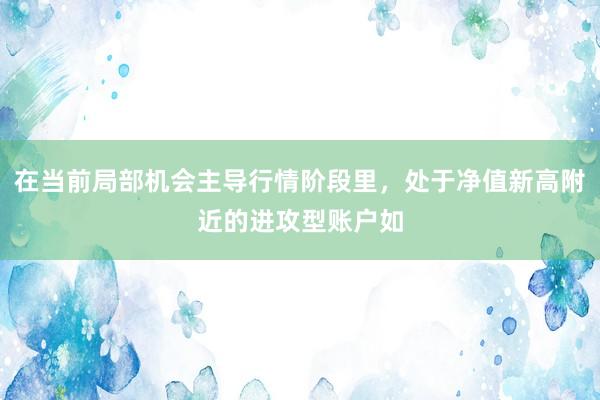 在当前局部机会主导行情阶段里，处于净值新高附近的进攻型账户如