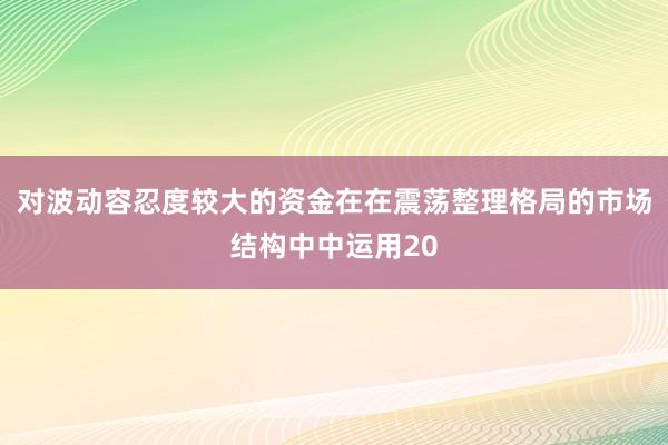 对波动容忍度较大的资金在在震荡整理格局的市场结构中中运用20
