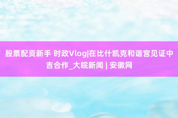 股票配资新手 时政Vlog|在比什凯克和谐宫见证中吉合作_大皖新闻 | 安徽网